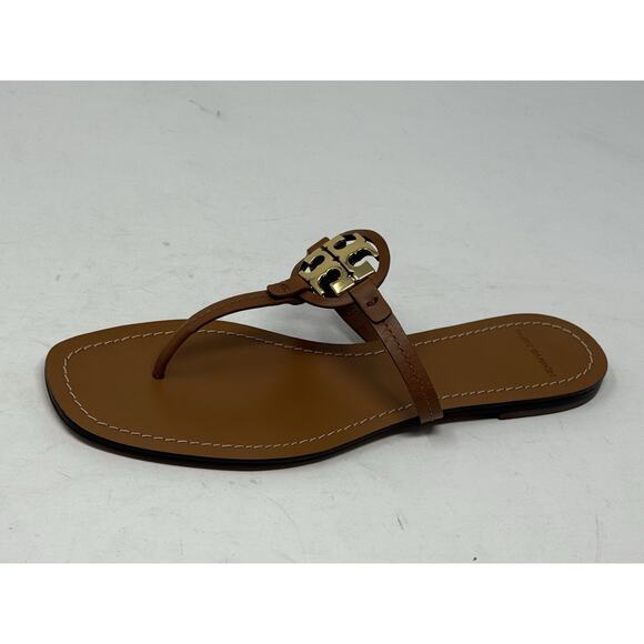 Tory Burch sandals mini Miller light brown with gold logo 9.5 - Picture 4 of 8